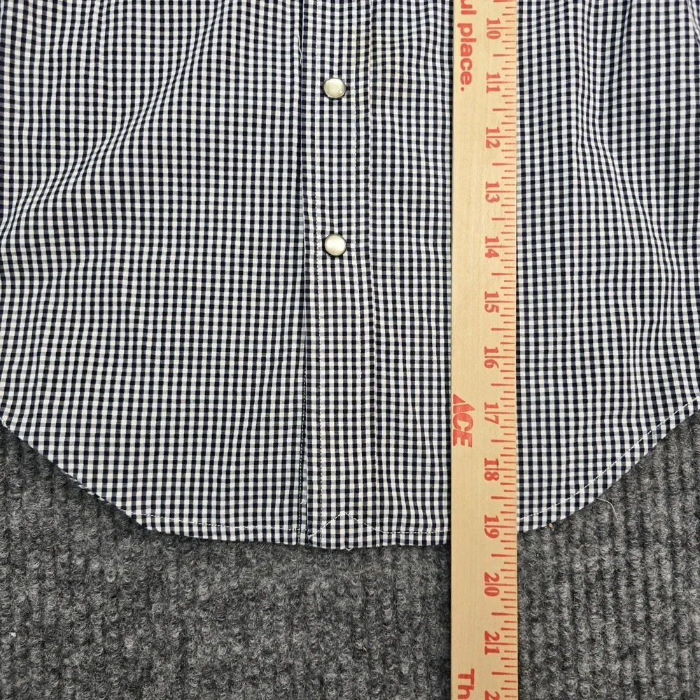 Ralph Lauren‎ Shirt Boys 5 Blue White Plaid Button Up Preppy Snap Pockets